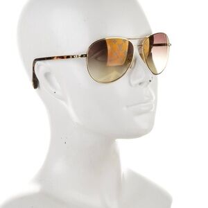 LV Louis Vuitton gold holographic logo aviator sunglasses AUTHENTIC